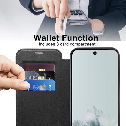 For Google Pixel 9a Case Compatible with MagSafe RFID Blocking Leather Phone Cover