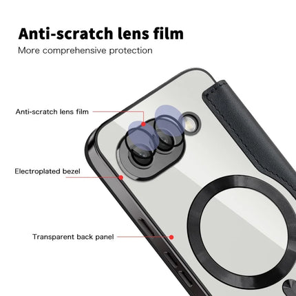 For Google Pixel 9a Case Compatible with MagSafe RFID Blocking Leather Phone Cover