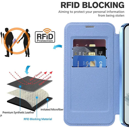 For Google Pixel 9a Case Compatible with MagSafe RFID Blocking Leather Phone Cover