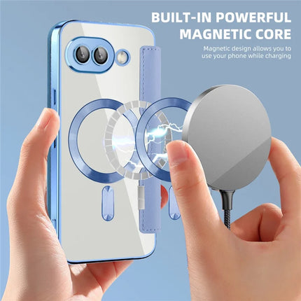 For Google Pixel 9a Case Compatible with MagSafe RFID Blocking Leather Phone Cover