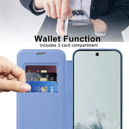 For Google Pixel 9a Case Compatible with MagSafe RFID Blocking Leather Phone Cover