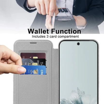 For Google Pixel 9a Case Compatible with MagSafe RFID Blocking Leather Phone Cover
