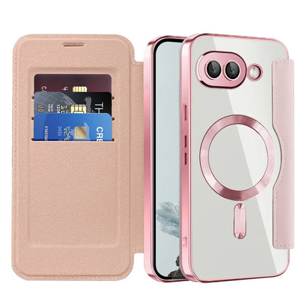 For Google Pixel 9a Case Compatible with MagSafe RFID Blocking Leather Phone Cover