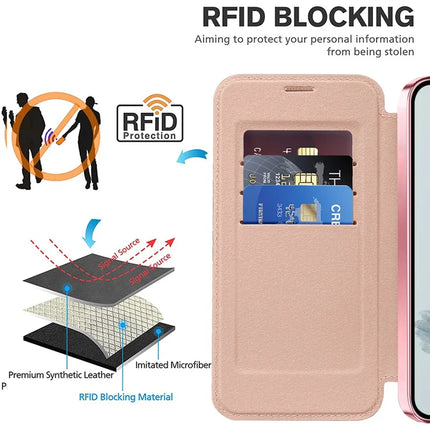 For Google Pixel 9a Case Compatible with MagSafe RFID Blocking Leather Phone Cover