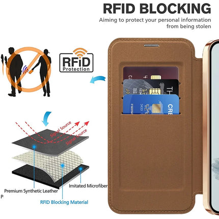 For Google Pixel 9a Case Compatible with MagSafe RFID Blocking Leather Phone Cover