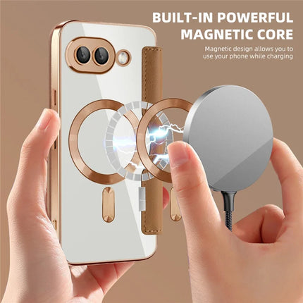 For Google Pixel 9a Case Compatible with MagSafe RFID Blocking Leather Phone Cover
