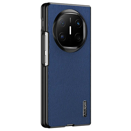 For Huawei Mate X6 Case Wood Texture PU Leather Coated PC TPU Phone Cover