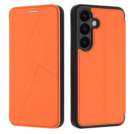 For Samsung Galaxy A35 5G Case Magnetic Closure Card Slot Leather Flip Phone Cover - Orange