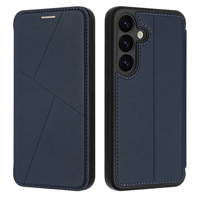 For Samsung Galaxy A34 5G Case Magnetic Closure Card Slot Leather Flip Phone Cover - Midnight Blue