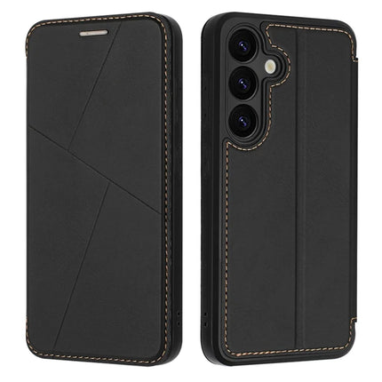 For Samsung Galaxy A34 5G Case Magnetic Closure Card Slot Leather Flip Phone Cover - Black