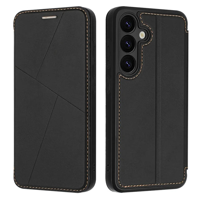 For Samsung Galaxy A54 5G Case Magnetic Closure Card Slot Leather Flip Phone Cover - Black