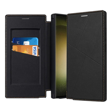 For Samsung Galaxy S23 Ultra Case Magnetic Closure Card Slot Leather Flip Phone Cover