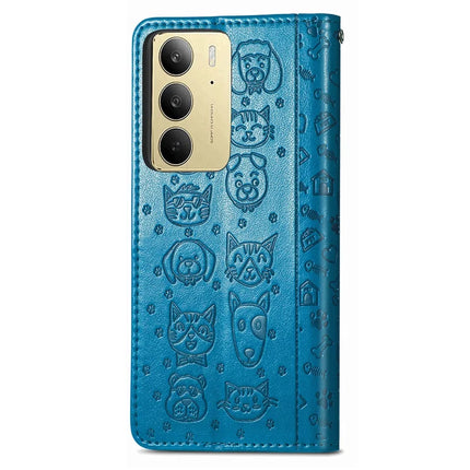 For Realme C75 Leather Wallet Case Flip Phone Cover with Cute Cat Dog Pattern