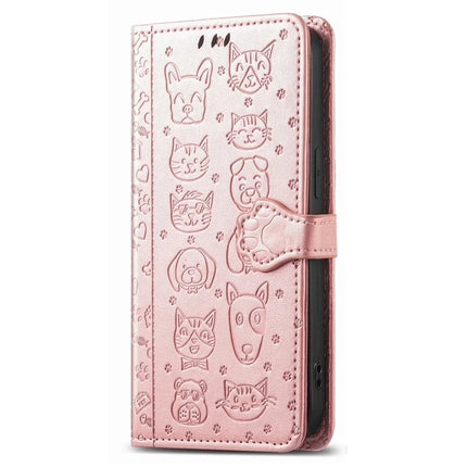 For Realme C75 Leather Wallet Case Flip Phone Cover with Cute Cat Dog Pattern