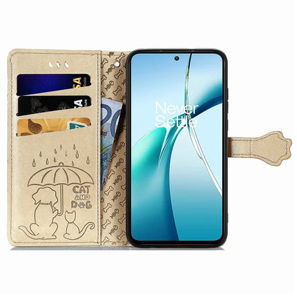 For Realme C75 Leather Wallet Case Flip Phone Cover with Cute Cat Dog Pattern