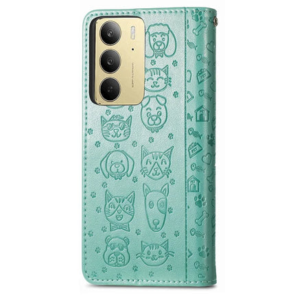 For Realme C75 Leather Wallet Case Flip Phone Cover with Cute Cat Dog Pattern