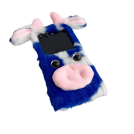 For Motorola Razr 50 5G / Razr 2024 5G Case Fluffy Cute Cow Winter Plush Inner TPU Phone Cover