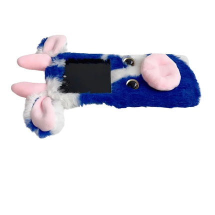 For Motorola Razr 50 5G / Razr 2024 5G Case Fluffy Cute Cow Winter Plush Inner TPU Phone Cover