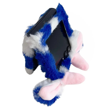 For Motorola Razr 50 5G / Razr 2024 5G Case Fluffy Cute Cow Winter Plush Inner TPU Phone Cover