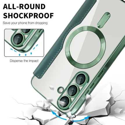 For Samsung Galaxy A36 5G Case Compatible with MagSafe RFID Blocking Leather Phone Cover
