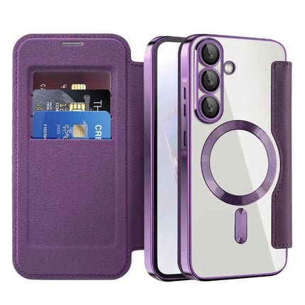 For Samsung Galaxy A36 5G Case Compatible with MagSafe RFID Blocking Leather Phone Cover