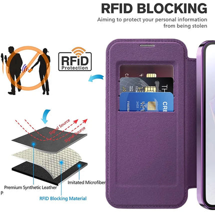 For Samsung Galaxy A36 5G Case Compatible with MagSafe RFID Blocking Leather Phone Cover