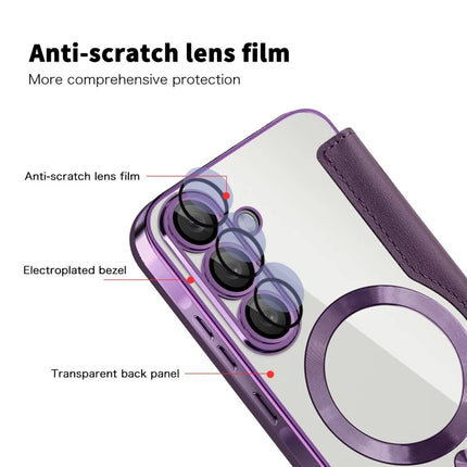 For Samsung Galaxy A36 5G Case Compatible with MagSafe RFID Blocking Leather Phone Cover