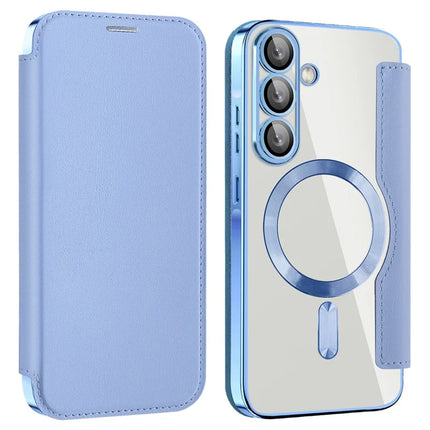 For Samsung Galaxy A36 5G Case Compatible with MagSafe RFID Blocking Leather Phone Cover - Blue