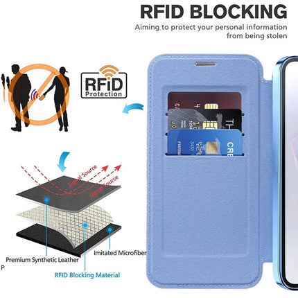 For Samsung Galaxy A36 5G Case Compatible with MagSafe RFID Blocking Leather Phone Cover