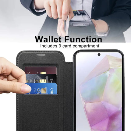 For Samsung Galaxy A36 5G Case Compatible with MagSafe RFID Blocking Leather Phone Cover