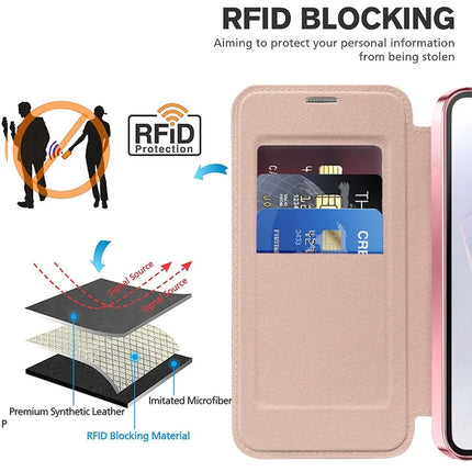 For Samsung Galaxy A36 5G Case Compatible with MagSafe RFID Blocking Leather Phone Cover