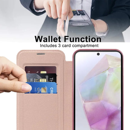 For Samsung Galaxy A36 5G Case Compatible with MagSafe RFID Blocking Leather Phone Cover