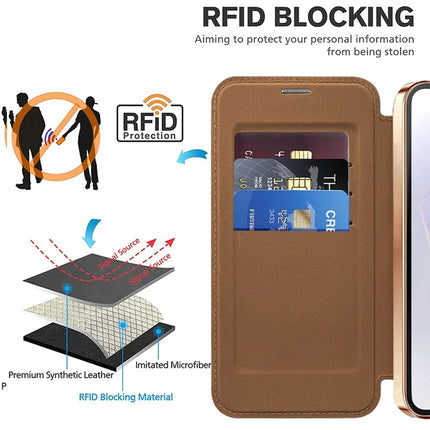 For Samsung Galaxy A36 5G Case Compatible with MagSafe RFID Blocking Leather Phone Cover