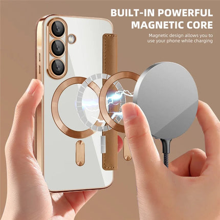 For Samsung Galaxy A36 5G Case Compatible with MagSafe RFID Blocking Leather Phone Cover