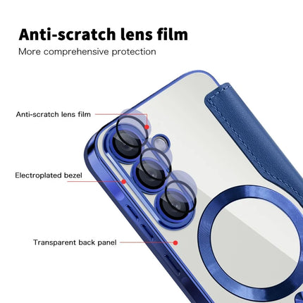 For Samsung Galaxy A36 5G Case Compatible with MagSafe Rhombus PU Leather Phone Cover