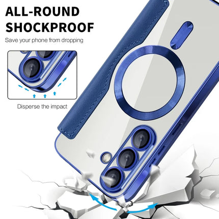 For Samsung Galaxy A36 5G Case Compatible with MagSafe Rhombus PU Leather Phone Cover