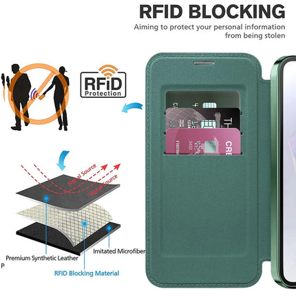 For Samsung Galaxy A36 5G Case Compatible with MagSafe Rhombus PU Leather Phone Cover