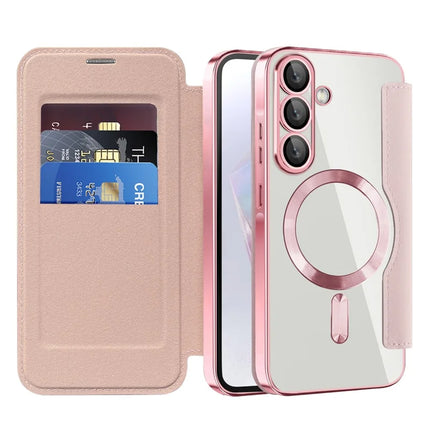 For Samsung Galaxy A36 5G Case Compatible with MagSafe Rhombus PU Leather Phone Cover