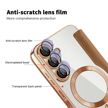 For Samsung Galaxy A36 5G Case Compatible with MagSafe Rhombus PU Leather Phone Cover