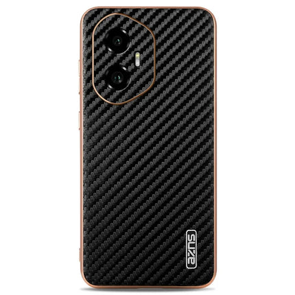 AZNS For Honor 300 Case Electroplating Carbon Fiber Texture PU + TPU Phone Cover