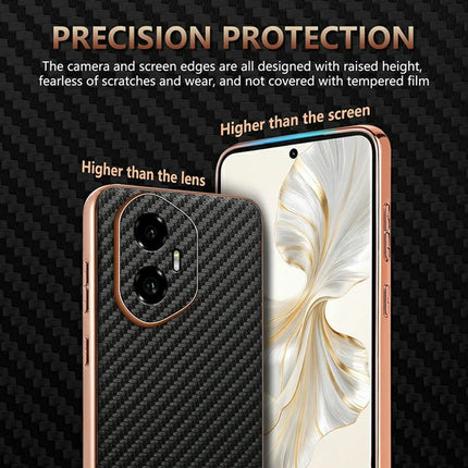 AZNS For Honor 300 Case Electroplating Carbon Fiber Texture PU + TPU Phone Cover