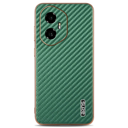 AZNS For Honor 300 Case Electroplating Carbon Fiber Texture PU + TPU Phone Cover