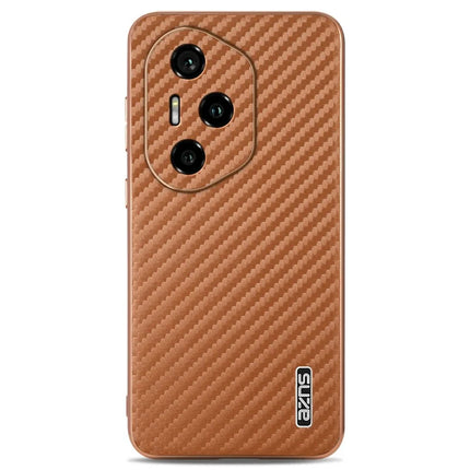 AZNS For Honor 300 Pro Case Electroplating Carbon Fiber Texture PU + TPU Phone Cover