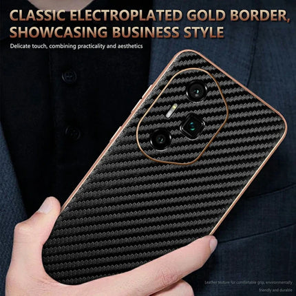 AZNS For Honor 300 Ultra Case Electroplating Carbon Fiber Texture PU + TPU Phone Cover