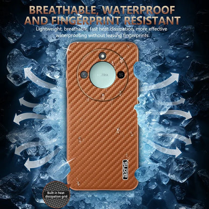 AZNS For Honor X60 5G Case Electroplating Carbon Fiber Texture PU + TPU Phone Cover