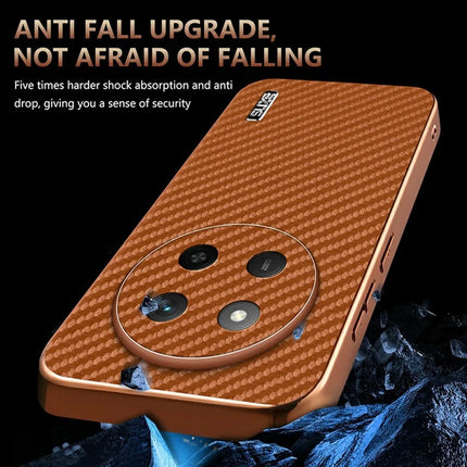 AZNS For Honor X60 Pro 5G Case Electroplating Carbon Fiber Texture PU + TPU Phone Cover