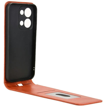 For Oppo Reno13 5G (Global) Case with Card Slot Magnetic Vertical Flip Leather Phone Cover