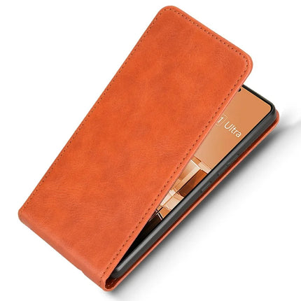 For Asus Zenfone 11 Ultra 5G Case with Card Slot Magnetic Vertical Flip Leather Phone Cover