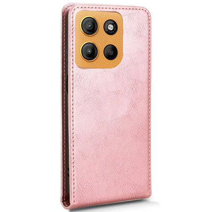 For Motorola Moto G15 Power 4G  /  G15 4G Case with Card Slot Magnetic Vertical Flip Leather Phone Cover