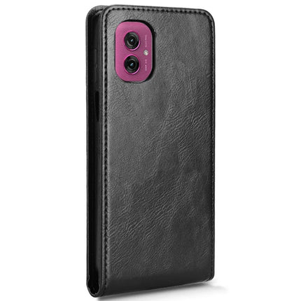 For Motorola Moto G55 5G Case with Card Slot Magnetic Vertical Flip Leather Phone Cover